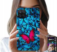 ETUI DO SAMSUNG A12 / M12 - NIEBIESKIE MOTYLKI, MOTYL, KOBIECE WZORY