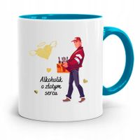 Dla Alkoholika Pijaka Kubek Błękitny Na Prezent Z Nadrukiem Ze Zdjęciem