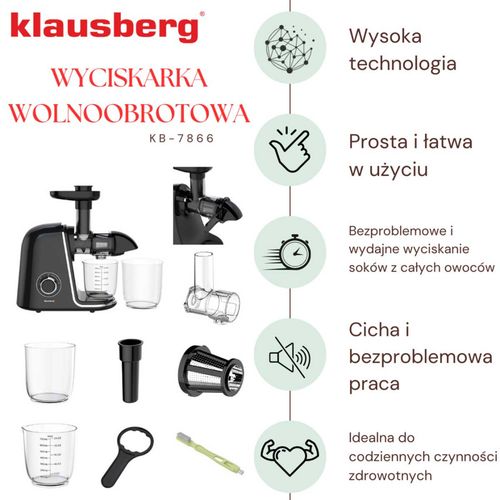 sokowirówka wyciskarka wolnoobrotowa klausberg kb-7866 na Arena.pl
