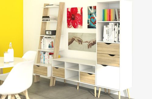 Regał Oslo 2S1D w stylu retro na Arena.pl