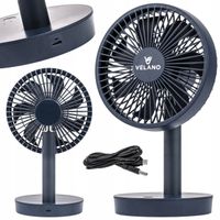 WENTYLATOR BIURKOWY AKUMULATOROWY WIATRAK STOŁOWY BEZPRZEWODOWY CICHY USB-C