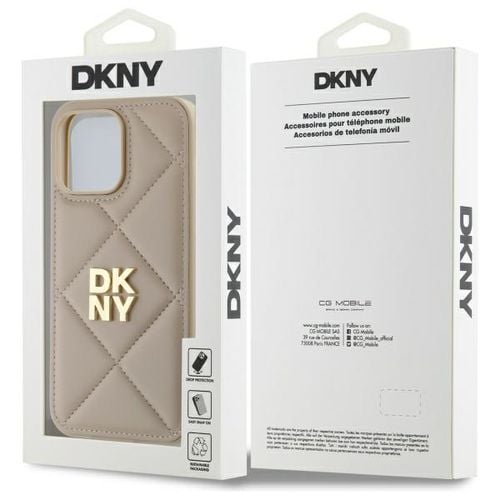 dkny dkhcp14lpqdsle iphone 14 pro 6.1   beżowy/beige quilted stack logo na Arena.pl