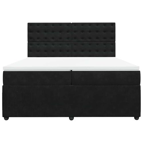 Łóżko kontynentalne z materacem, czarne, aksamit 200x200 cm na Arena.pl