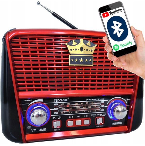 RADIO RETRO PRZAENOŚNE KUCHENNE SOLAR BLUETOOTH AKUMULATOR USB zdjęcie 1