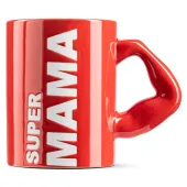 Czerwony Kubek z Napisem - SUPER MAMA