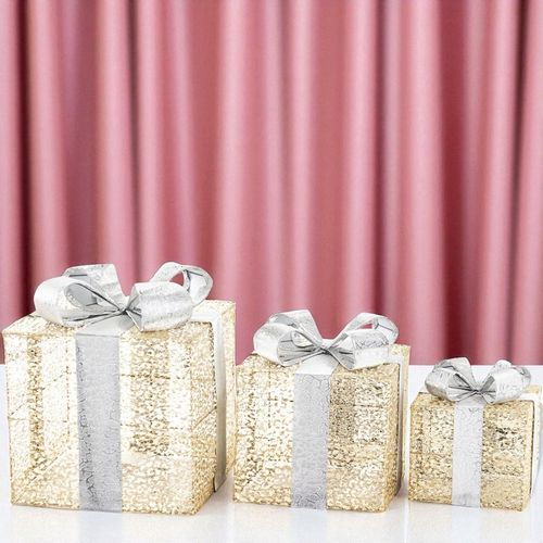 Ozdoba Prezenty zestaw 3 szt. LED Figurka świetlna świąteczna prezentowy na Arena.pl