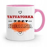 Dla Tatuażystki Tatuażysty Kubek Różowy Na Prezent Z Nadrukiem Ze Zdjęciem