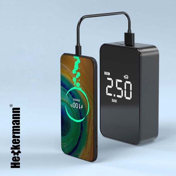 BEZPRZEWODOWA POMPKA ELEKTRYCZNA KOMPRESOR SAMOCHODOWY ROWEROWY 6000 zdjęcie 10