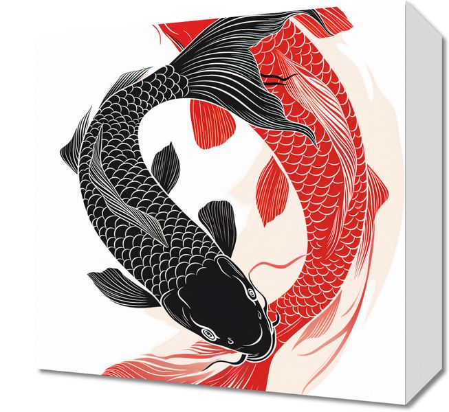 Obraz 30x30cm Yin i Yang Koi zdjęcie 1