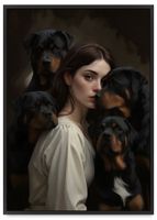 Plakat ramka psy portret rottweiler 40x50 cm w czarnej ramie