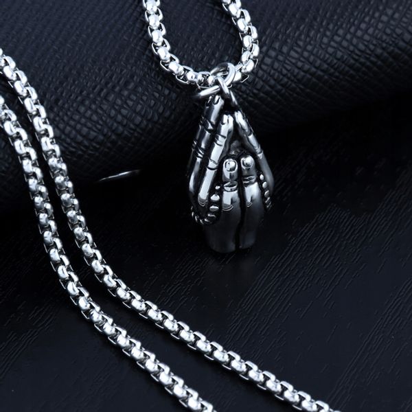 NASZYJNIK Srebrny Modlitwa Różaniec Wiara Ręce 307 zdjęcie 5