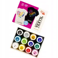 ROSA TALENT FARBY DO TKANIN ZESTAW 12 KOLORÓW 20 ML HEART