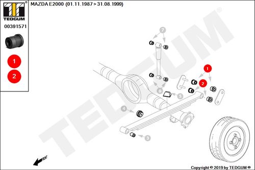 MAZDA E2000 TULEJA RESORA TYLNEGO TYŁ SD SR 87-99 na Arena.pl