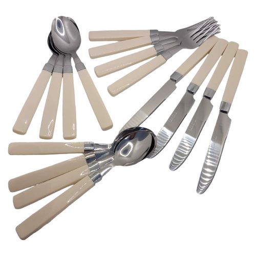 Exzact 16-częściowy zestaw sztućców uchwyt kremowy na Arena.pl