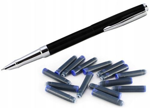 PIÓRO WIECZNE CAŁE METALOWE NA NABOJE + 15 NABOI na Arena.pl