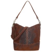 VERA PELLE torebka damska zamszowa listonoszka z frędzelkiem V479 brązowa