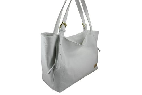 Modna shopperka damska na ramię - Biała na Arena.pl