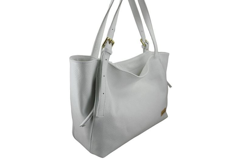 Modna shopperka damska na ramię - Biała zdjęcie 2