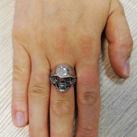 SREBRNY PIERŚCIEŃ Z CZASZKĄ PRÓBA SREBRA 925 na Arena.pl