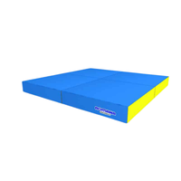 Składany materac pod drabinkę gimnastyczną 100x100x10 cm Kometa niebiesko-żółty