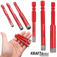 Zestaw Otwornic Wierteł Diamentowych Gresu 3 Sztuki HEX 6/8/10mm Kraft&Dele