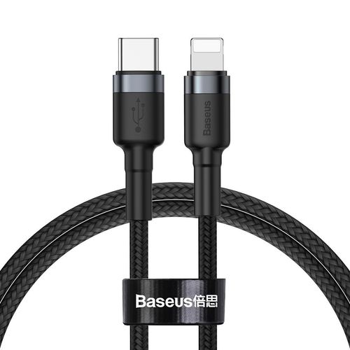 kabel usb-c do lightning pd baseus cafule, 18w, 1m (czarno-szary) na Arena.pl