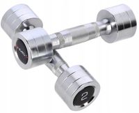 HMS Zestaw Hantle Hantelki Chromowane Do Ćwiczeń Treningu Siłowego 2x2 kg