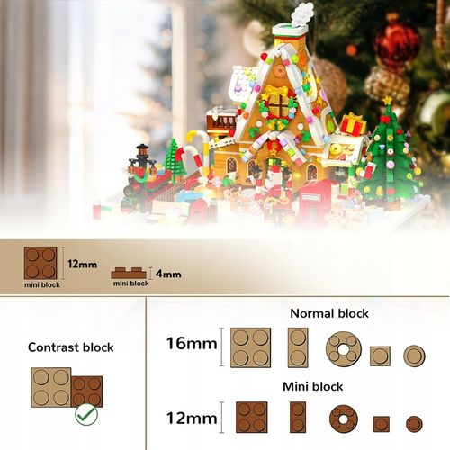 KALENDARZ ADWENTOWY KLOCKI DOMEK Z PIERNIKA CHOINKA MIKOLAJ LED 1763szt 24× na Arena.pl