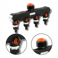 ROZDZIELACZ NA KRAN Węże Ogrodowy Do wody 4-drożny Zawory GW 1" na GW 3/4"