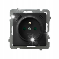 GNIAZDO Z ŁADOWARKĄ USB A+C 3.4A 20W OSPEL AS GP-1GZPUSBAC/m/33 CZARNY