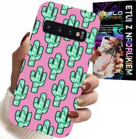 ETUI DO SAMSUNG GALAXY S10 PLUS - KAKTUSY, KAKTUS NA RÓŻOWYM TLE + FOLIA