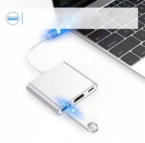 Przejściówka Adapter TYP C 3w1 HUB USB-C HDMI 4K na Arena.pl
