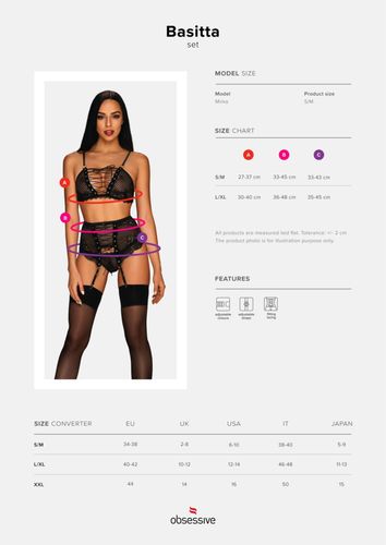 Komplet Stanik Pas Stringi Obsessive Basitta L/Xl na Arena.pl