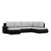 NAROŻNIK FORESTA XXL Z OTOMANĄ SZARY CZARNY KANAPA Rogówka