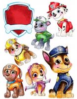 Opłatek na Tort PSI PATROL PAW PATROL POSTACIE + IMIĘ wydruk Cukrowy
