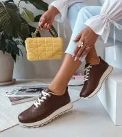 Brązowe Ażurowe Wsuwane Sneakersy SIone 36
