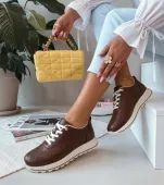 Brązowe Ażurowe Wsuwane Sneakersy SIone 38
