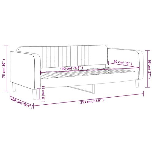 Sofa z funkcją spania, ciemnoszara, 90x190 cm, aksamit na Arena.pl