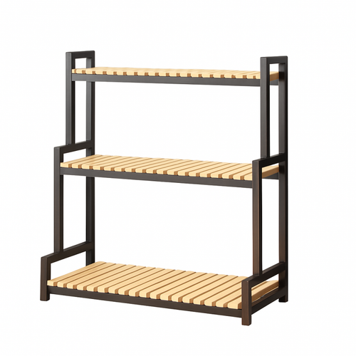 Kwietnik stojak 3-poziomowy 80x40x95 cm czarny na Arena.pl