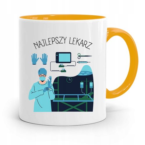 Kubek Żółty Dla Doktora Najlepszy Lekarz Prezent Z Nadrukiem Ze Zdjęciem na Arena.pl