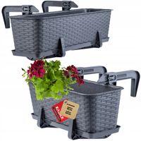 Doniczka Skrzynka Balkonowa Uchwyty 40+60cm 2szt