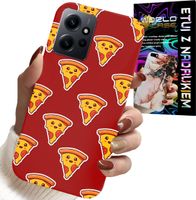 ETUI DO XIAOMI NOTE 12 4G - WZÓR Z WESOŁĄ PIZZĄ NA CZERWONYM TLE