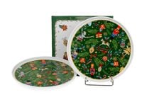 TALERZ DESEROWY PORCELANOWY DUO ŚWIĘTA CHRISTMAS DZADEK DO ORZECHÓW x 2 SZT