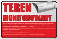 Tabliczka ZNAK tablica RODO Obiekt MONITOROWANY