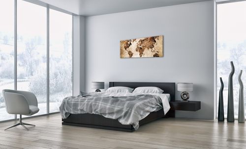 Obraz Na Płótnie - Mapa Kontynenty - 100X40 Cm - Ab100X40-3590 na Arena.pl