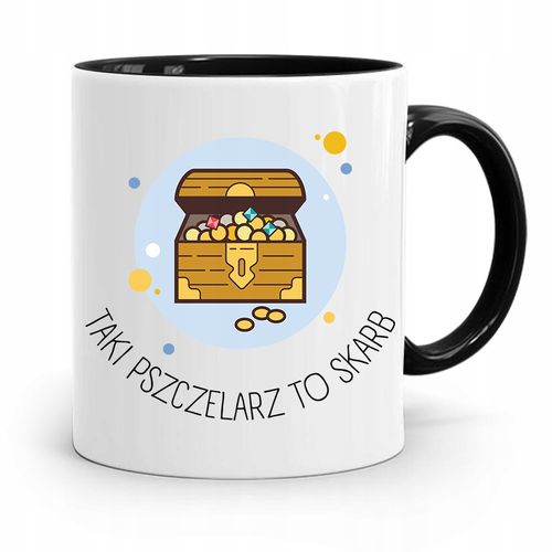 Kubek Czarny Dla Pszczelarza Taki To Skarb Prezent Z Nadrukiem Ze Zdjęciem na Arena.pl