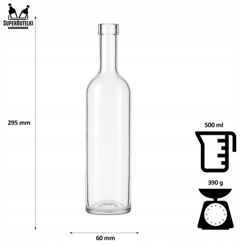 50x BUTELKI FUTURA 500ml 0,5L NA NALEWKI BIMBER WHISKY LIKIERY WINO SOKI na Arena.pl