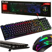 KLAWIATURA MYSZ MYSZKA GAMINGOWA RGB DLA PRO GRACZY USB PODŚWIETLANA LED
