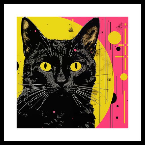 Plakat 40x40cm Neonowy Kocur na Arena.pl