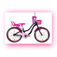Rower dziecięcy dla dziewczynki Flower koło 20" +wstążki, lusterko, dzwonek